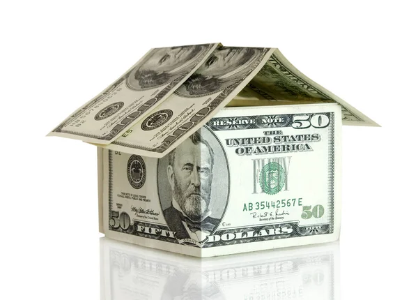 Money House White Background — Stock Photo, Image