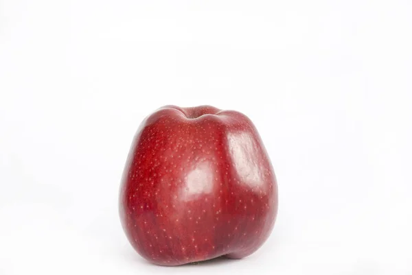 Une Pomme Rouge Sur Fond Blanc — Photo