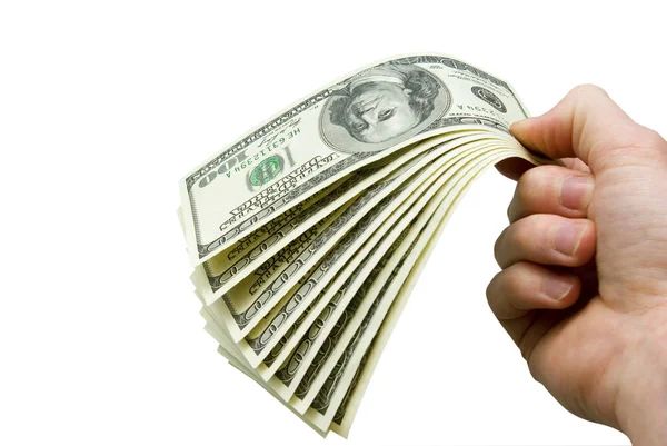 Para Ellerde Beyazda Izole — Stok fotoğraf