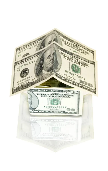 Money House White Background — Stock Photo, Image