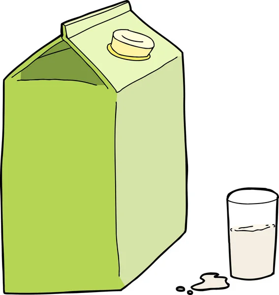 Generic Milk Carton Glass Spill White — Stock Photo, Image