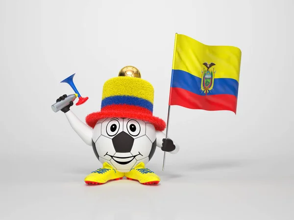 Bandera Nacional Del Ecuador Del Fútbol — Foto de Stock