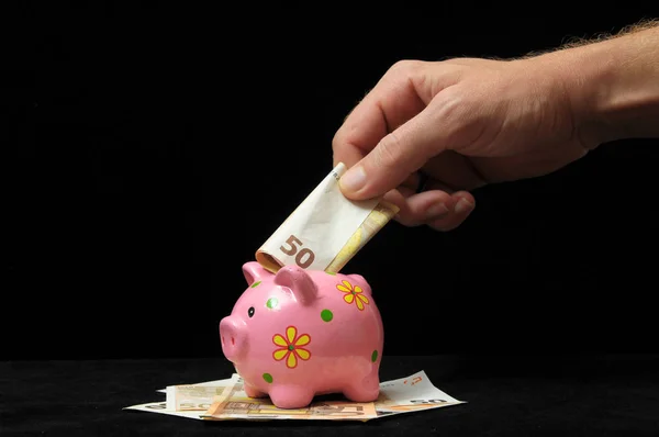 Ahorre Dinero Con Una Alcancía Cerdo Rosa —  Fotos de Stock