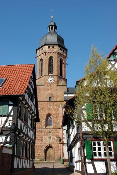 Torony Szent György Templom Kandel Pfalz Mint Látható Torony Sikátorban — Stock Fotó
