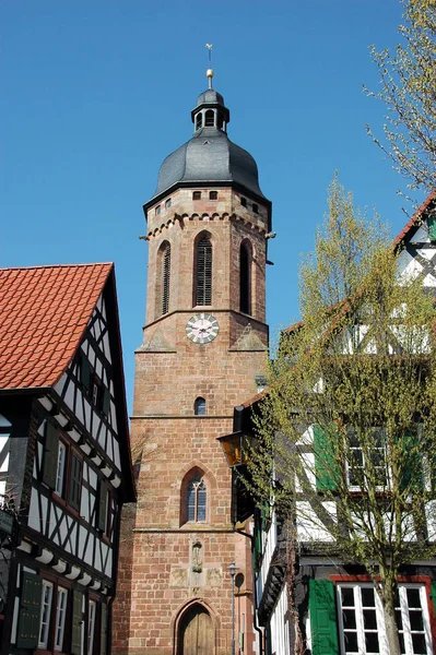 Vista Dalla Turmgasse Kandel Pfalz Sulla Torre Della Chiesa San — Foto Stock