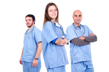 Group of doctors isolated in white clipart