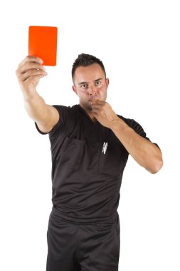 referee with red card optional clipart