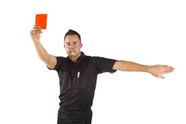 referee with red card,free clipart