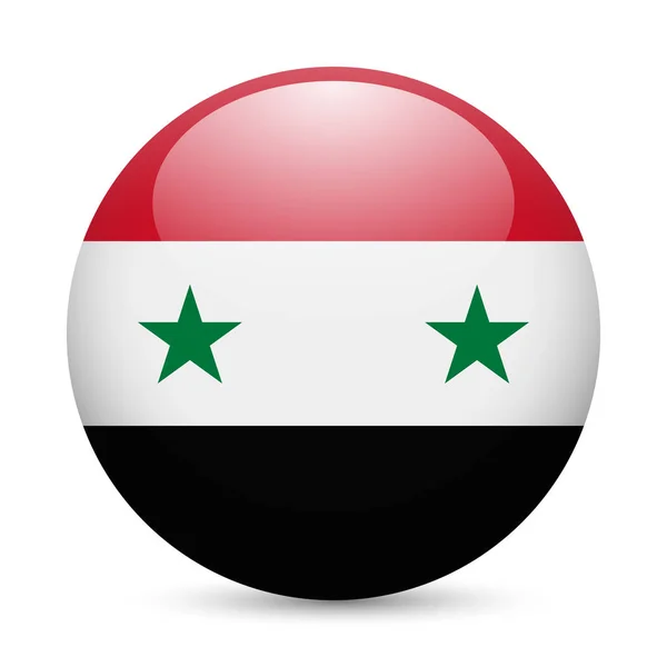 Flag Syria Glossy Icon Button Syrian Flag — Stock Photo, Image