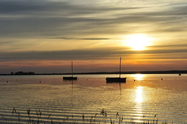 Sonnenuntergang Steinhuder See Steinhude Meer Deutschland — Stockfoto