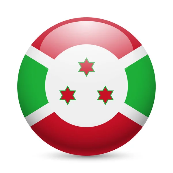 Bandera Burundi Como Icono Brillante Redondo Botón Con Bandera Burundesa — Foto de Stock