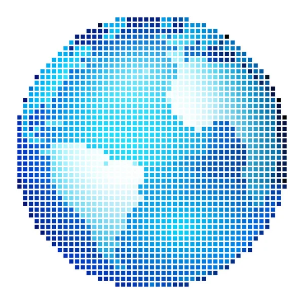 Gezegen Dünya Mavi Piksel Varyasyonları Şeklinde Gölgeler — Stok fotoğraf