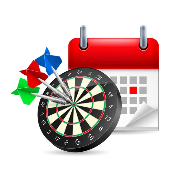 Page Calendar Marked Red Letter Day Week Darts — Stock Photo, Image