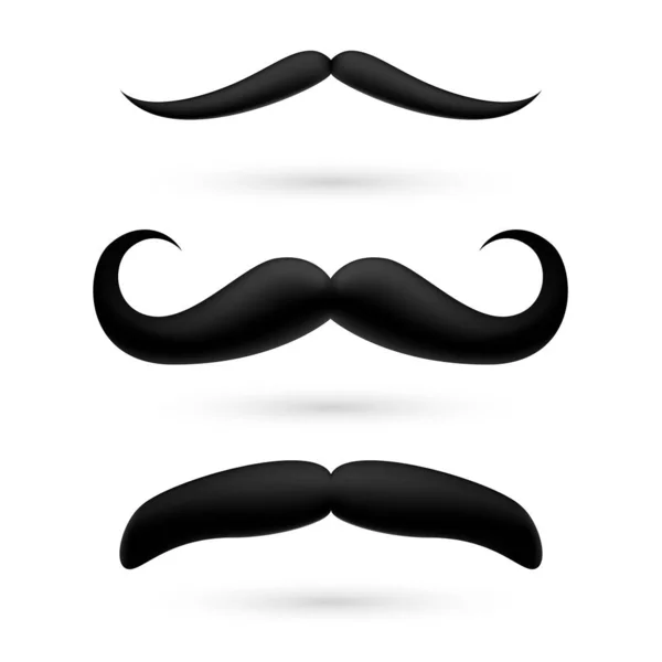 Conjunto Bigode Cera Preta Branco — Fotografia de Stock