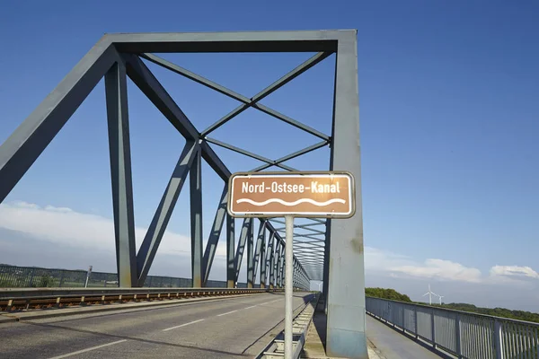 Nuevo Puente Gruenental Sobre Canal Kiel Beldorf Distrito Rural Rendsburg — Foto de Stock