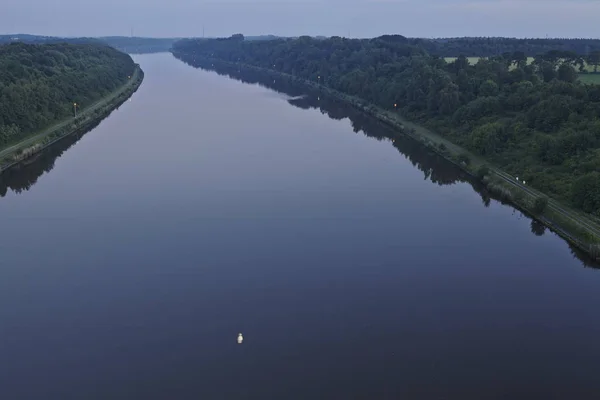 Kielkanalen Beldorf Landsbygden Rendsburg Eckernfoerde Tyskland Kvällen — Stockfoto