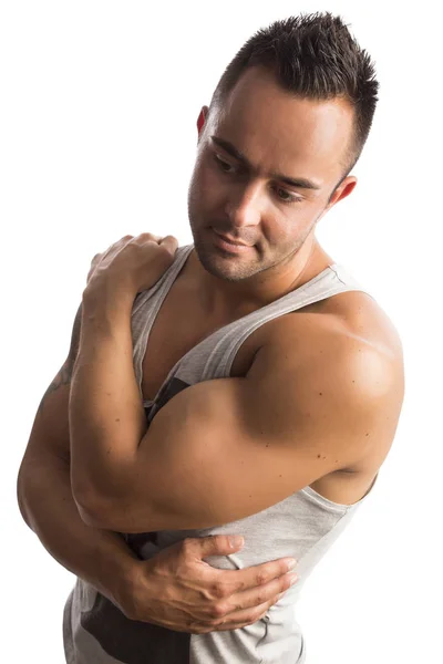 Ung Attraktiv Muskulös Man Undantagen — Stockfoto