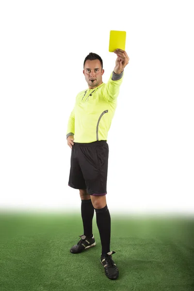 Referee Yellow Card Isolated — Stock Photo, Image