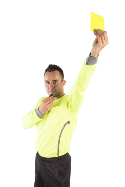 Referee Yellow Card Isolated — Stock Photo, Image