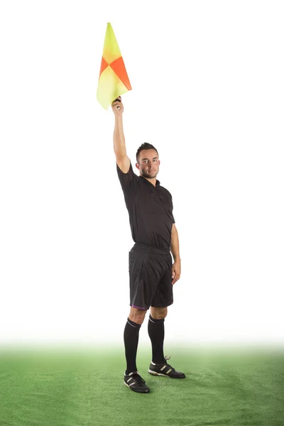 Referee Flag Exempted — Stock Photo, Image