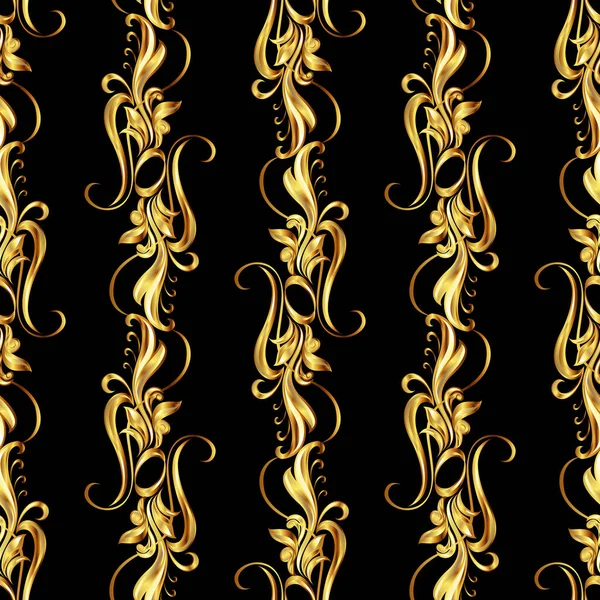 Απρόσκοπτη Ταπετσαρία Χρυσό Σχέδιο Πέντε Κάθετες Γραμμές Μορφή Αμπέλου — Φωτογραφία Αρχείου