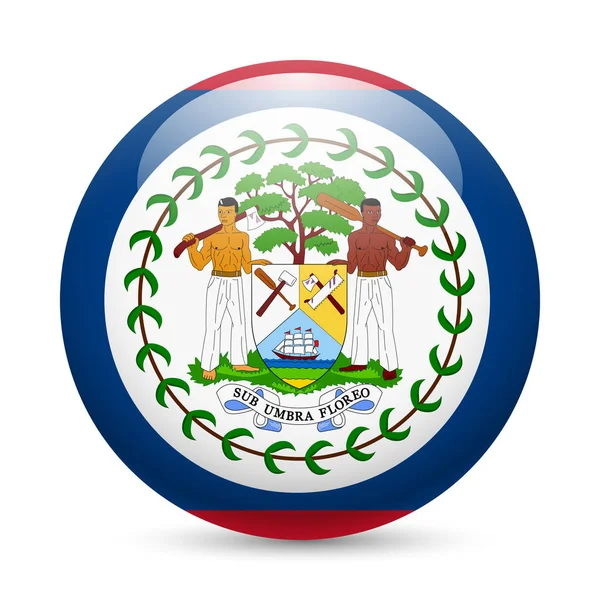 Flagga Belize Som Rund Blank Ikon Knapp Med Belizeansk Flagga — Stockfoto