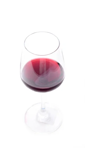 Red Wine Pouring Wineglass White Background — Stock Photo, Image