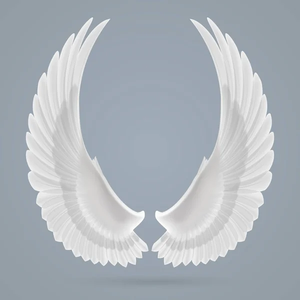 Inspiring White Wings Drawn Separately Gray Background — Stock Photo, Image