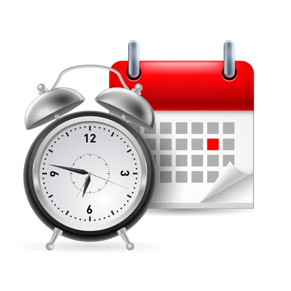 Page Calendar Marked Red Letter Day Week Clock — Stock Photo, Image