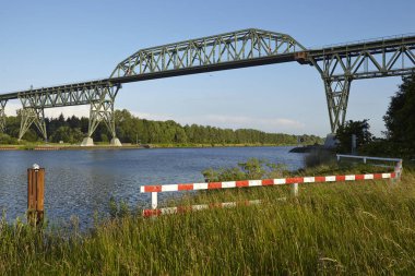 Railraod bridge near Hochdonn (Germany, Schleswig-Holstein) over the Kiel Canal built in 1913 to 1920. clipart