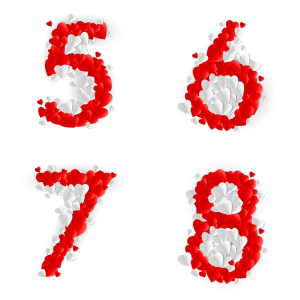Numbers Made Paper Hearts — Stock Photo, Image