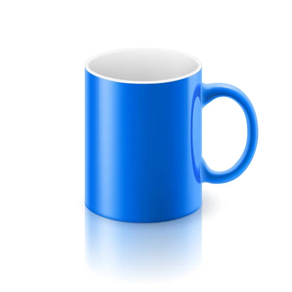 Caneca Azul Brilhante Fundo Branco — Fotografia de Stock