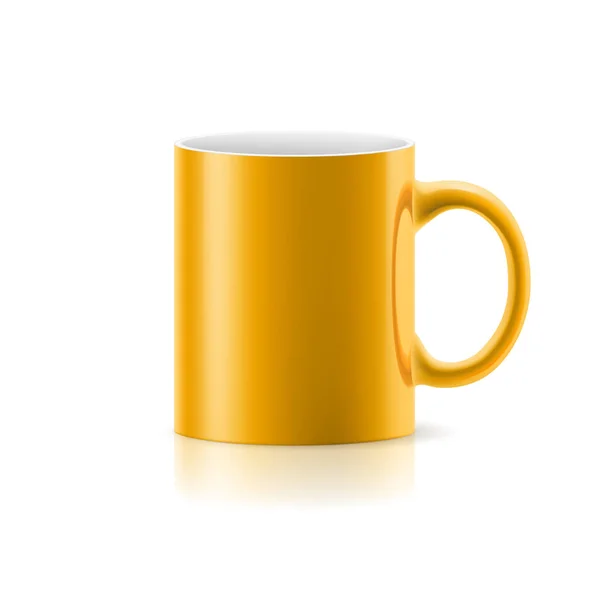 Yellow Mug Made Ceramics White Background — Stock Photo, Image