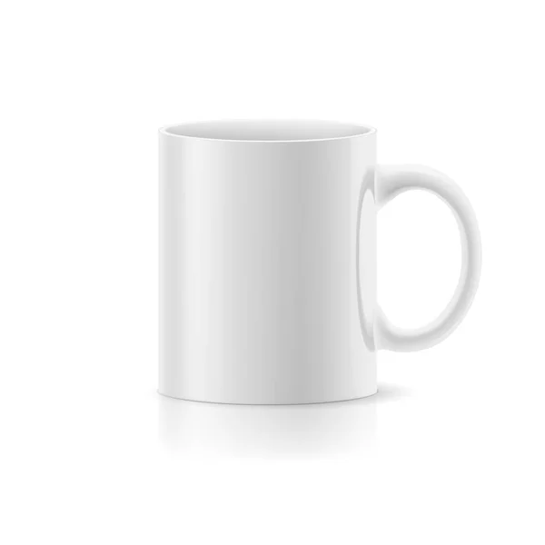 Caneca Branca Feita Cerâmica Sobre Fundo Branco — Fotografia de Stock