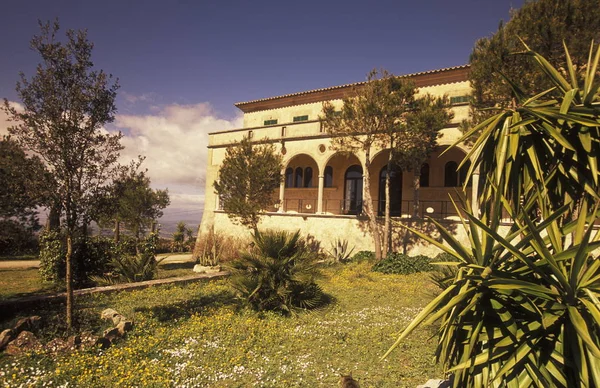 Binnenplaats Van Het Klooster Santuario Sant Honorat Berg Puig Randa — Stockfoto