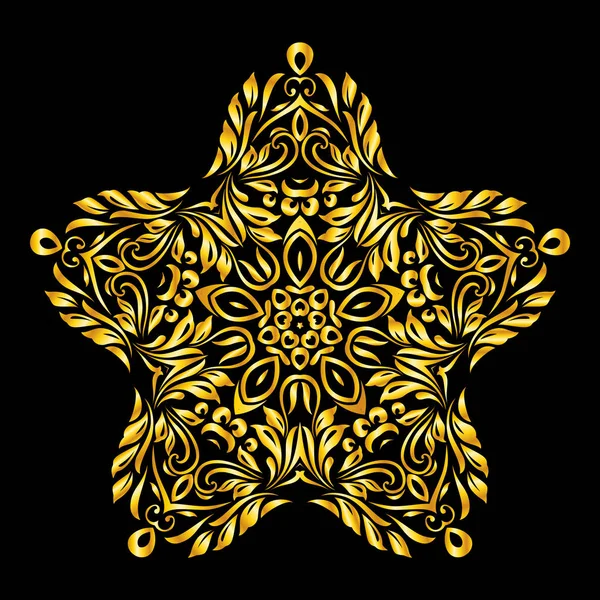 Vector Elemento Ouro Semelhante Uma Estrela Fundo Preto — Fotografia de Stock