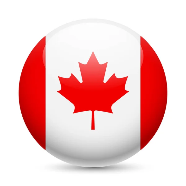 Flag Canada Glossy Icon Button Canadian Flag — Stock Photo, Image