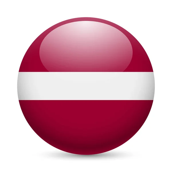 Lettlands Flagga Som Rund Blank Ikon Knapp Med Lettisk Flagg — Stockfoto