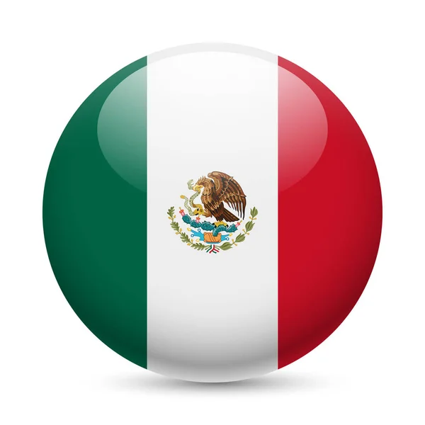 Flag Mexico Glossy Icon Button Mexican Flag — Stock Photo, Image