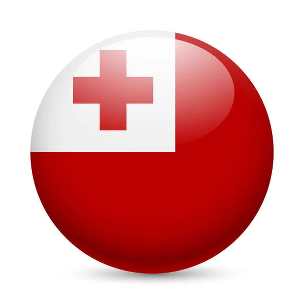Flag Tonga Glossy Icon Button Tongan Flag — Stock Photo, Image