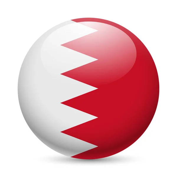 Flaga Bahrajnu Jako Okrągła Błyszcząca Ikona Przycisk Flagą Bahrajnu — Zdjęcie stockowe