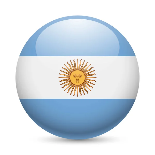 Drapeau Argentine Comme Icône Ronde Brillante Bouton Avec Drapeau Argentin — Photo