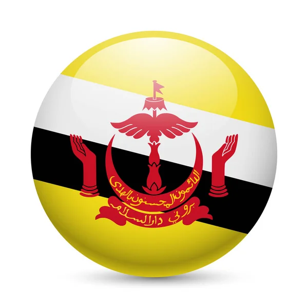 Flag Brunei Glossy Icon Button Bruneian Flag — Stock Photo, Image