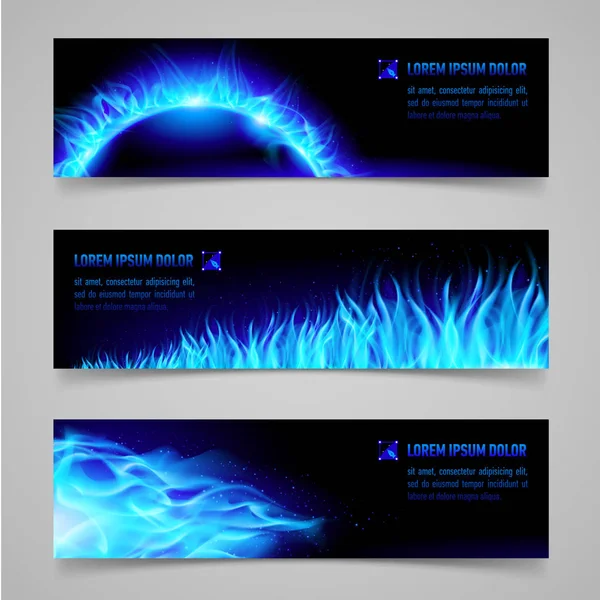Bannere Mistice Flăcări Albastre Pentru Designul Tău — Fotografie, imagine de stoc