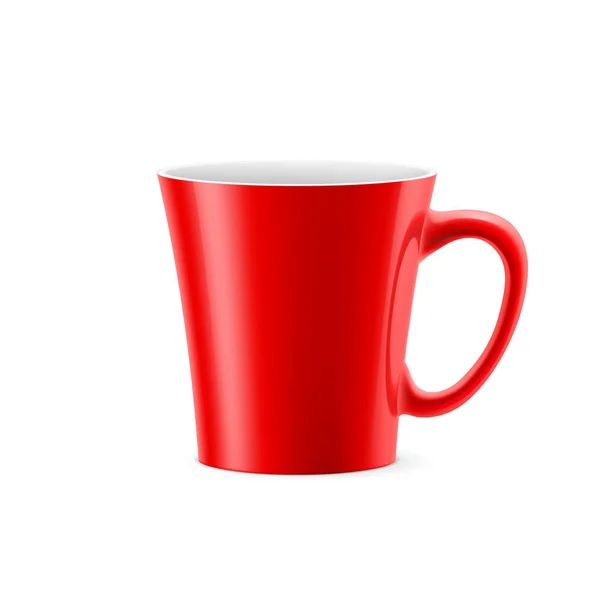 Piros Csésze Kúpos Alján Marad Fehér Háttér — Stock Fotó