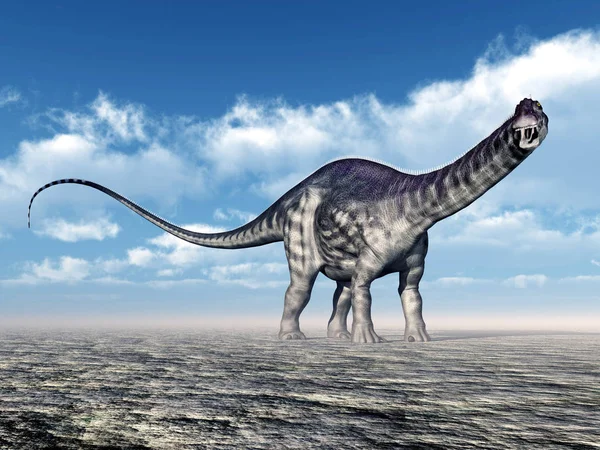 컴퓨터는 공룡인 아파토사우루스와 그림을 만들었다 — 스톡 사진