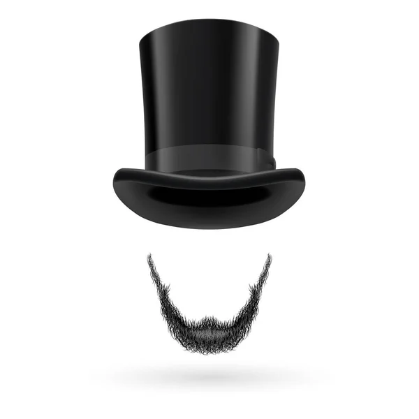 Homem Invisível Com Barba Lincoln Usando Chapéu Superior — Fotografia de Stock
