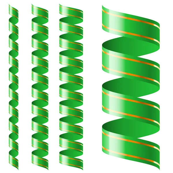 Fita Verde Vertical Diferentes Tamanhos Fundo Branco — Fotografia de Stock