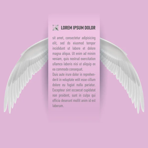 Papier Met Tekst Met Witte Vleugels Aan Beide Zijden — Stockfoto
