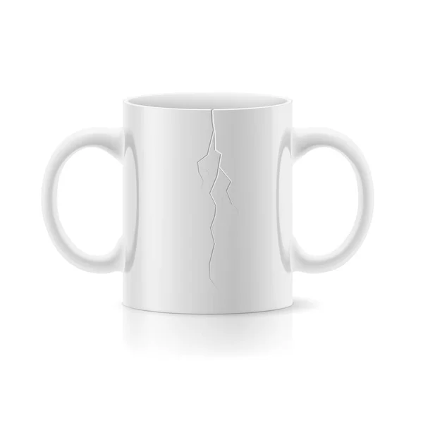 Белая Чашка Двумя Рукоятками Белом Фоне — стоковое фото